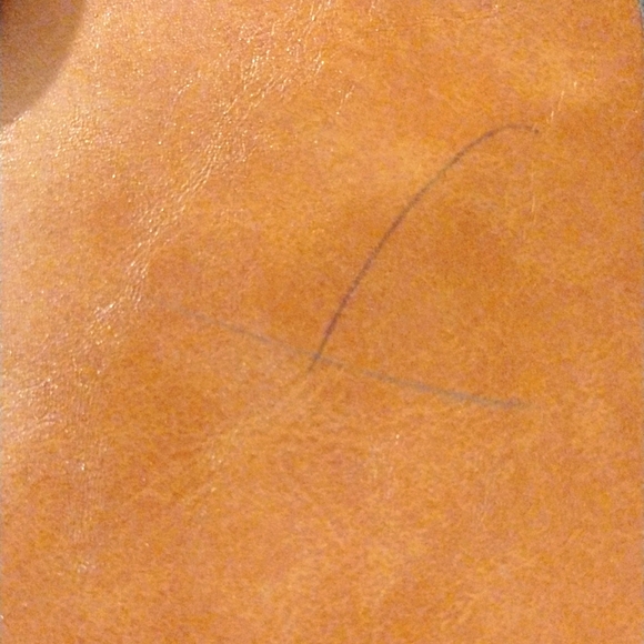 EMILIE M. BROWN FAUX LEATHER ZIPPERED and CLOTH HANDBAG - Picture 6 of 9